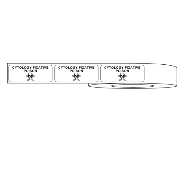 Nevs Label, Cytology Fixative 7/8" x 2-1/4" Fluorescent Red w/ black L-0938 - main